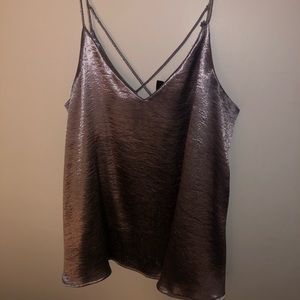 Silver spaghetti strap shirt